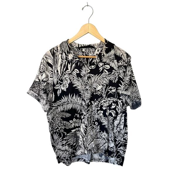 PALM ANGELS Bowling Shirt Jungle Palms Parrots  Short Sleeve Button Up - L (50) - Picture 4 of 9